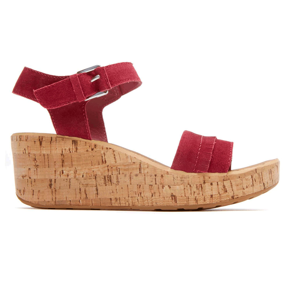 Sandalias Rockport Mujer Mexico - Weekend Casuals Lanea Quarter-Strap Rojos - UDYEH7310